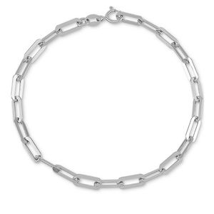 Polished Paperclip Bracelet in Sterling Silver